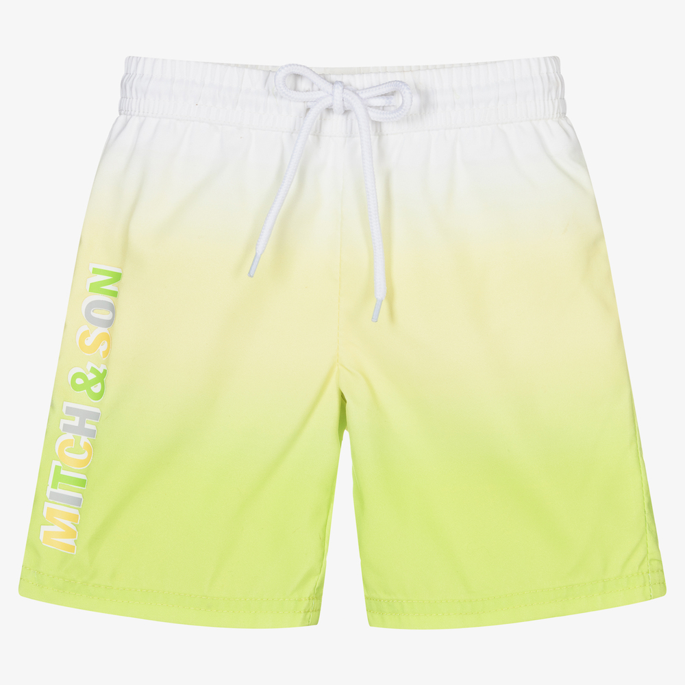 Mitch & Son - Green & Yellow Swim Shorts | Childrensalon