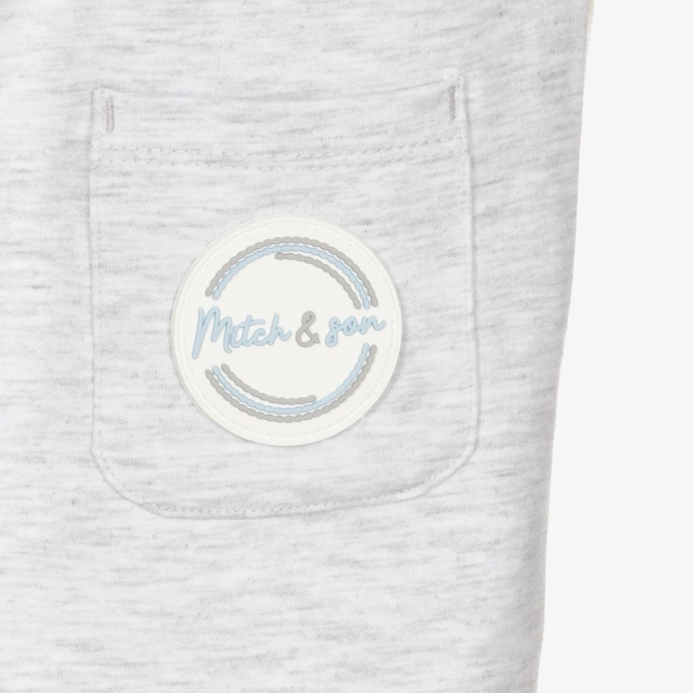 Mitch & Son-طقم شورت قطن لون رمادي وأزرق باهت للأولاد | Childrensalon Outlet