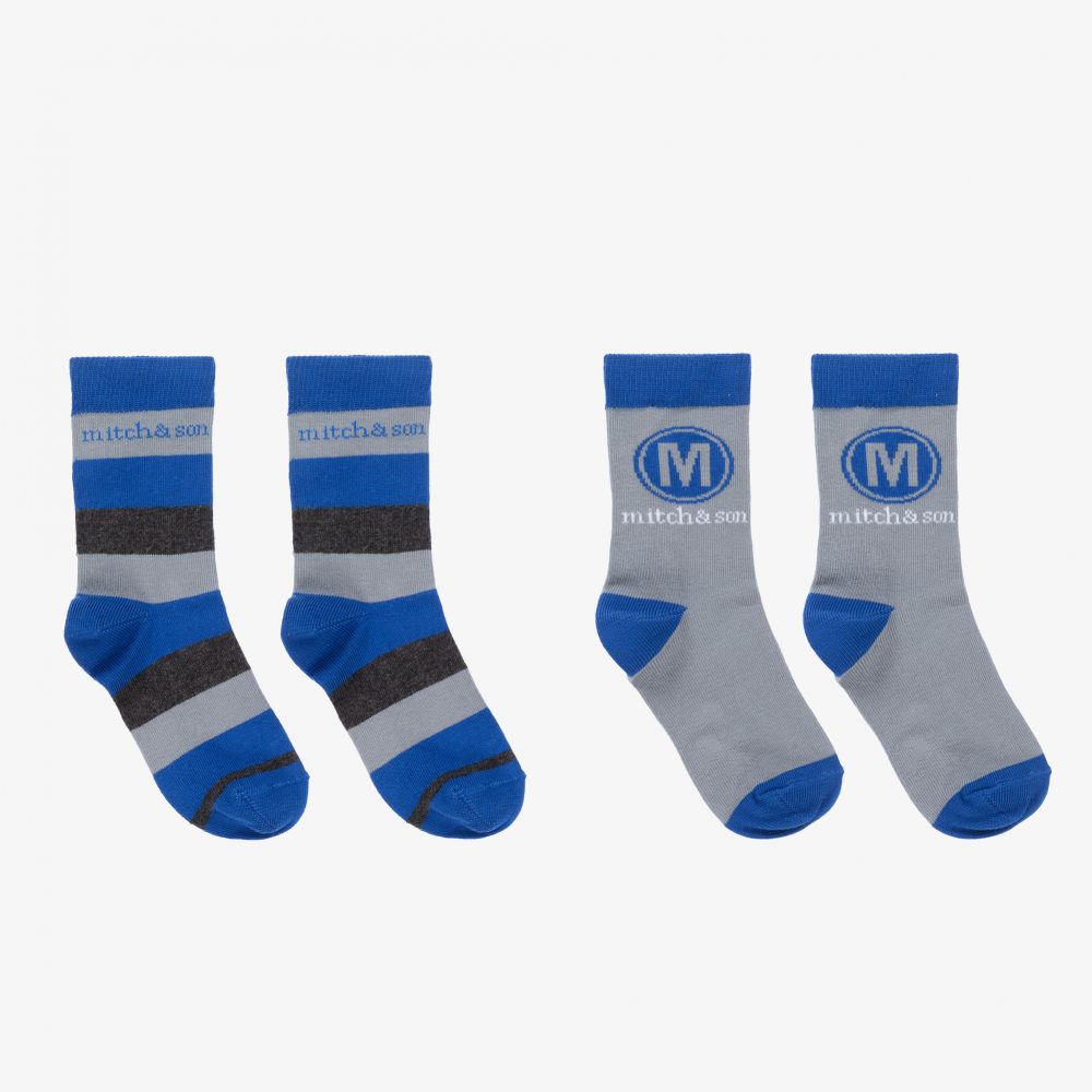 Mitch & Son - Серо-синие носки (2пары) | Childrensalon