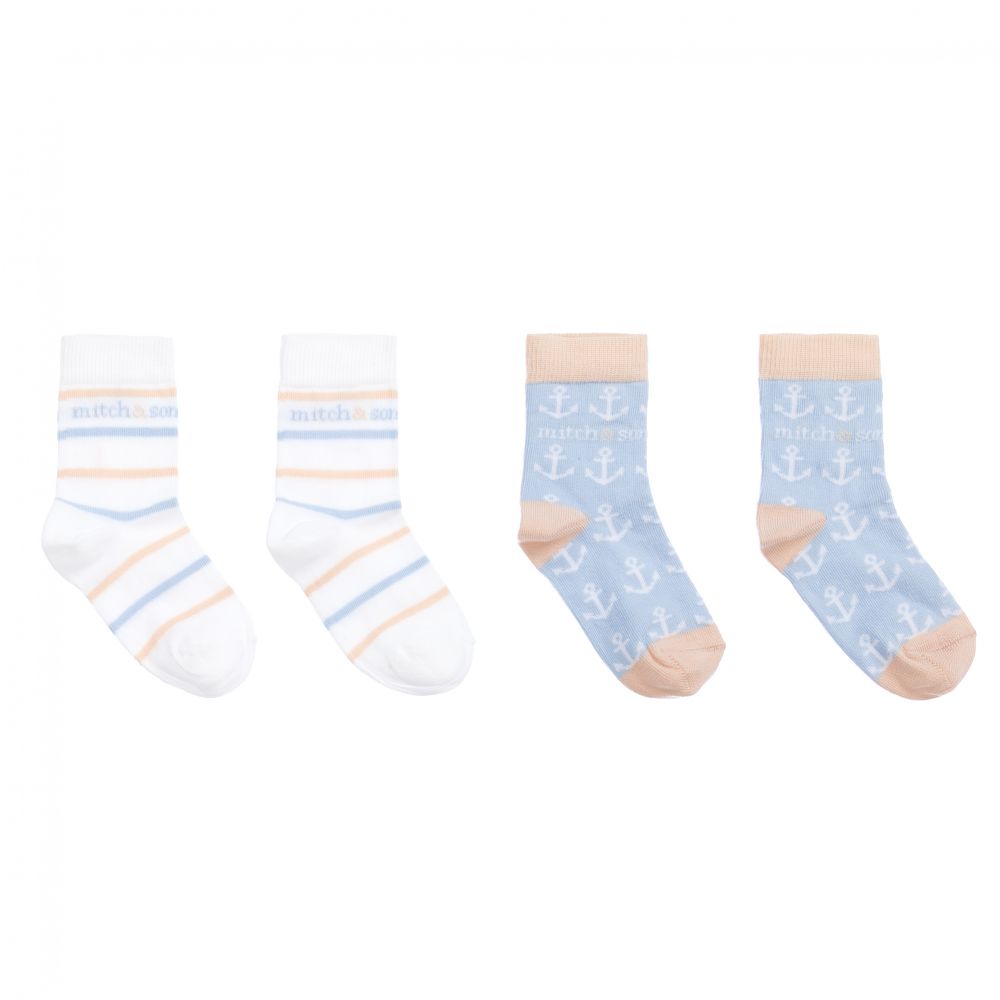 Mitch & Son - Gestreifte Socken mit Logo (2er-Pack) | Childrensalon