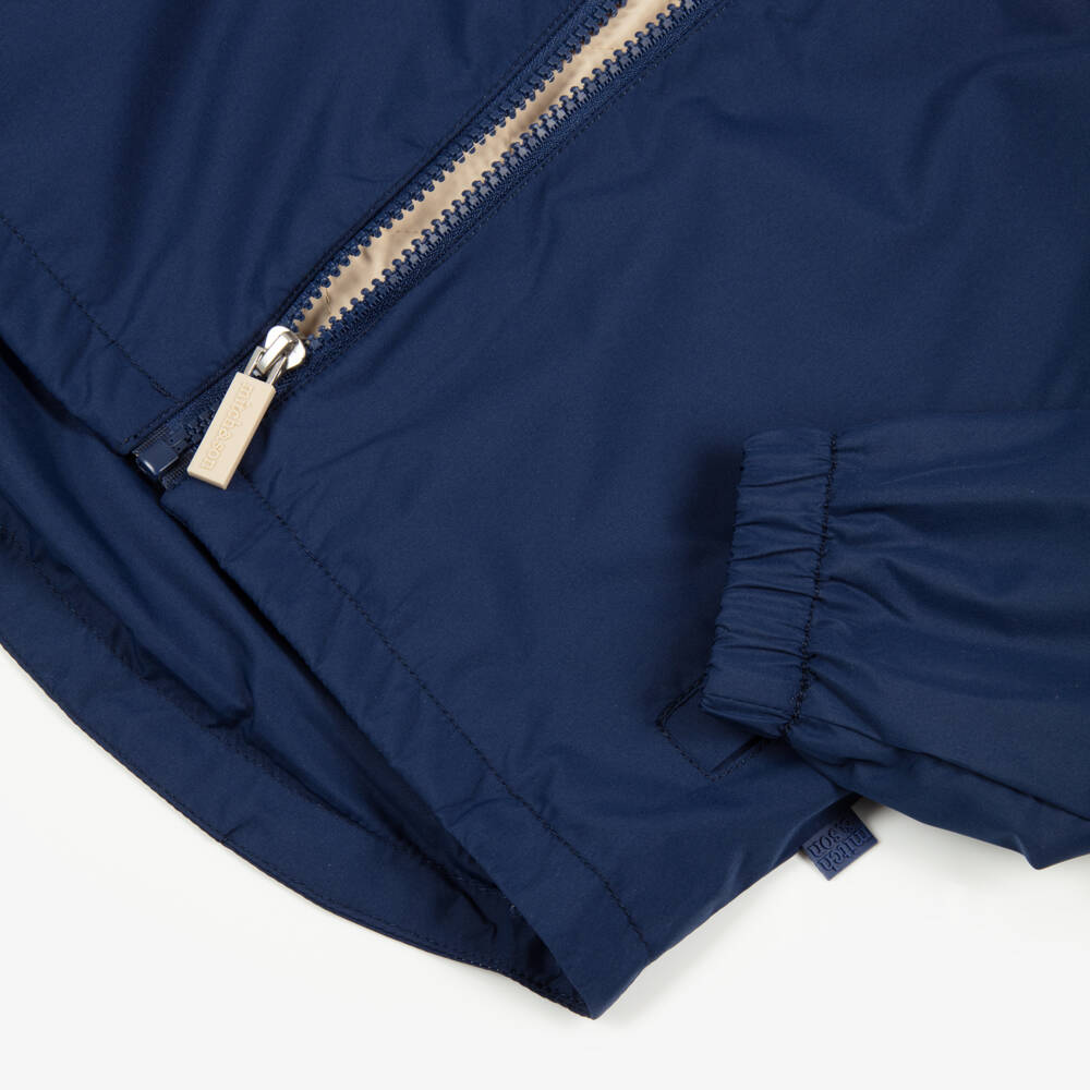 Mitch & Son-Navy & Beige Hooded Jacket | Childrensalon Outlet