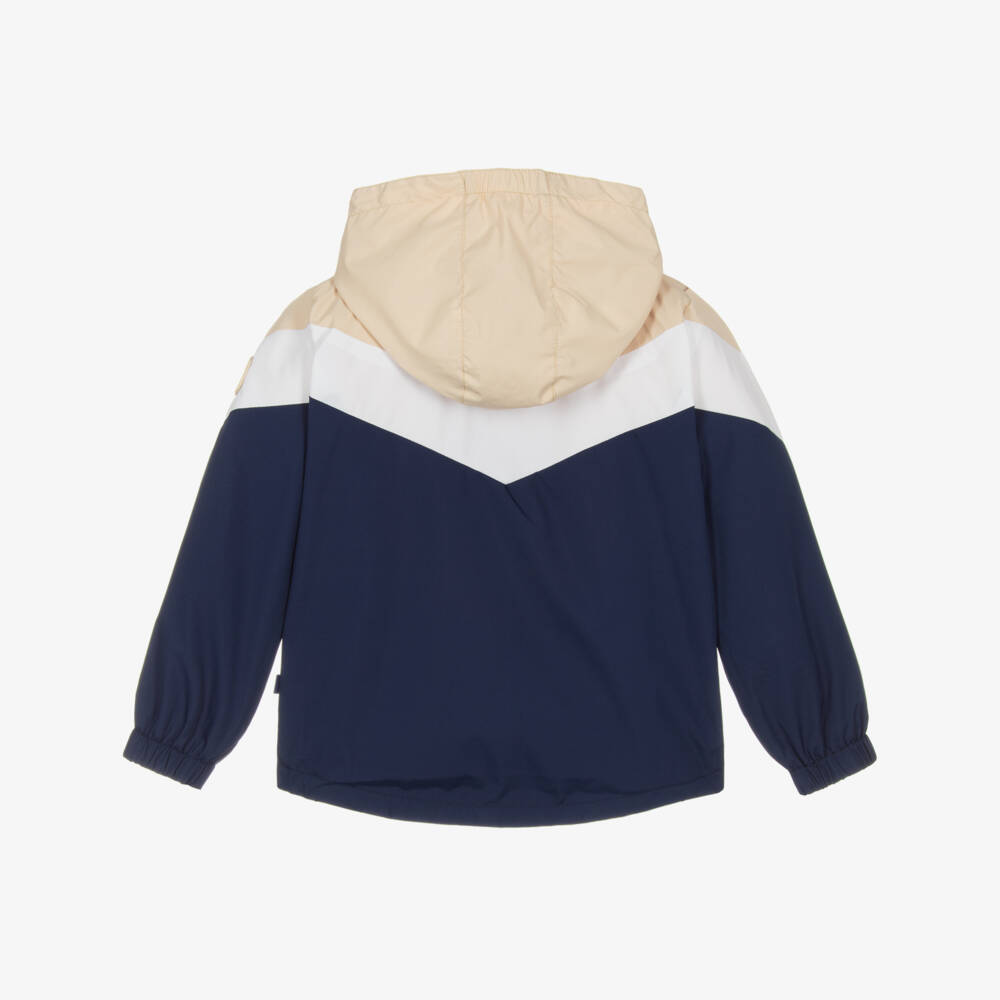 Mitch & Son-Navy & Beige Hooded Jacket | Childrensalon Outlet