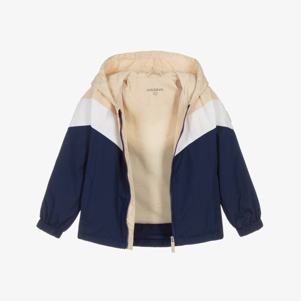 Mitch & Son-Navy & Beige Hooded Jacket | Childrensalon Outlet