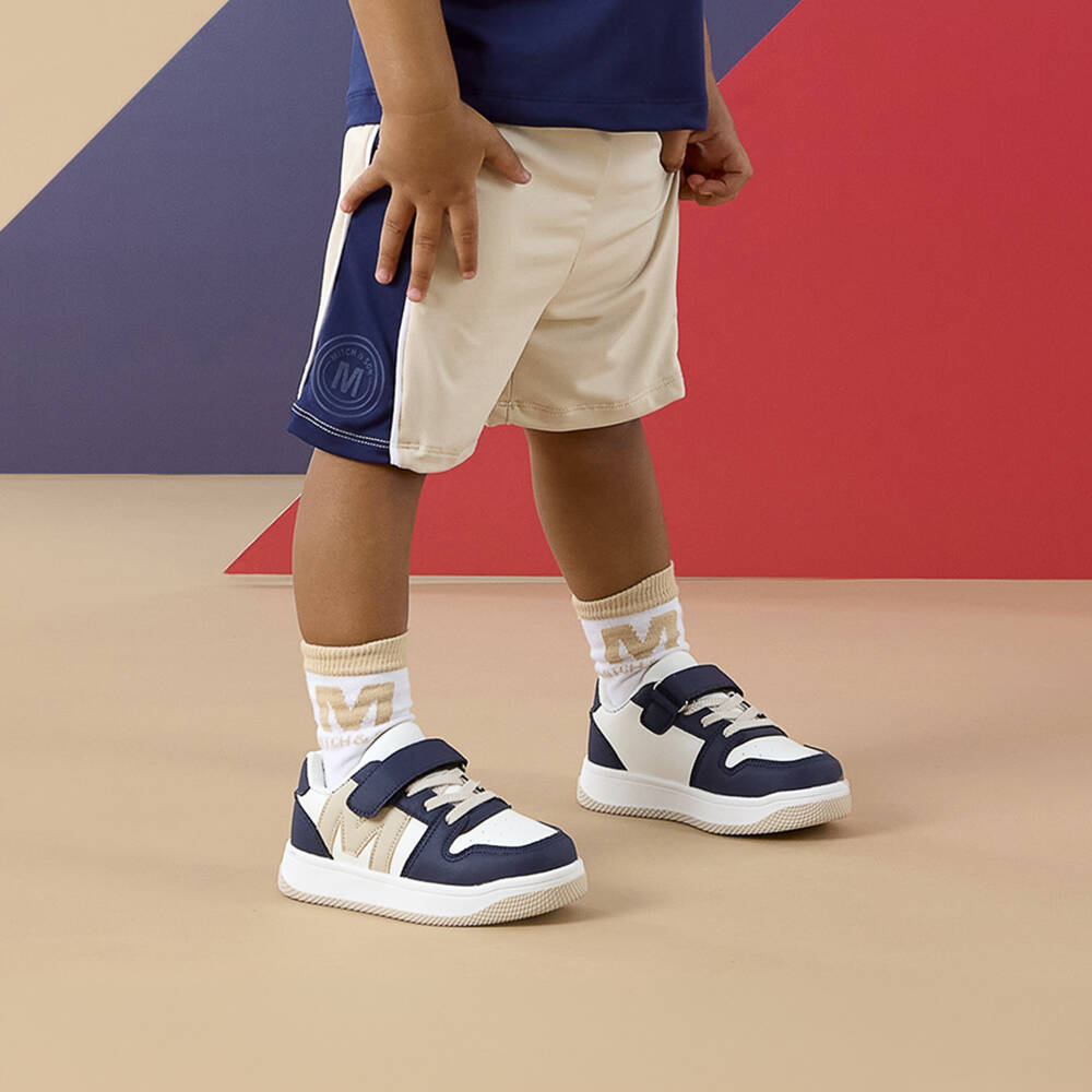 Mitch & Son-Navy & Beige Trainers | Childrensalon Outlet