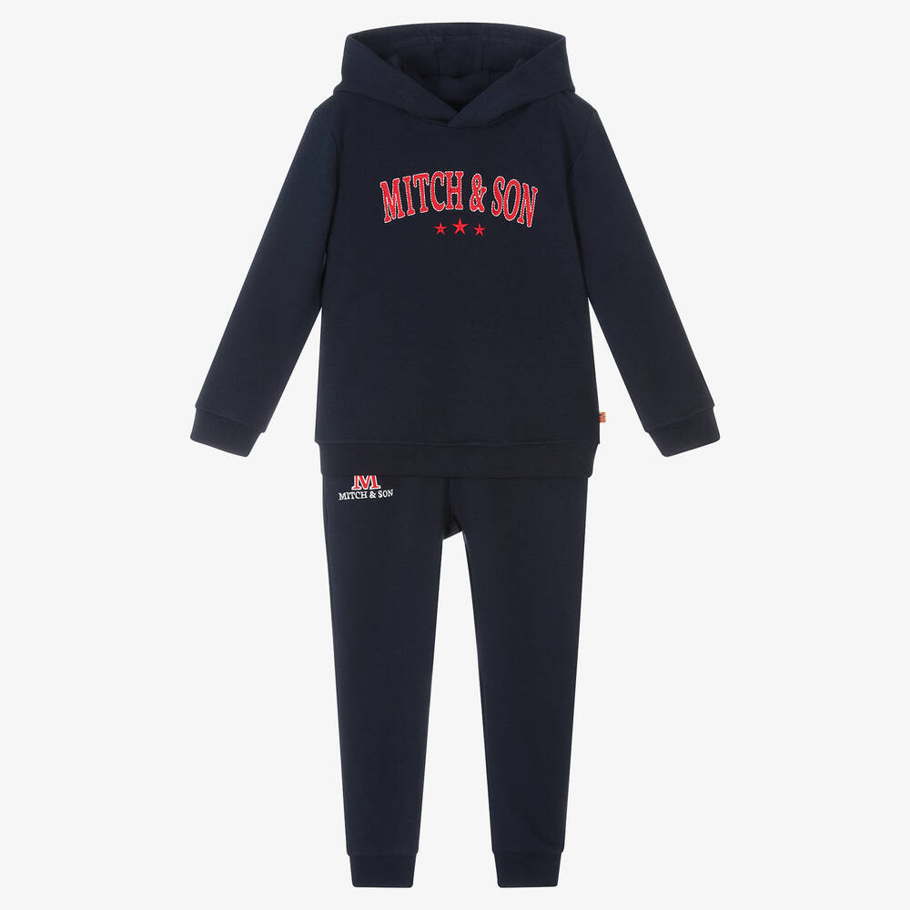 Mitch & Son-Navy Blue Cotton Tracksuit | Childrensalon Outlet