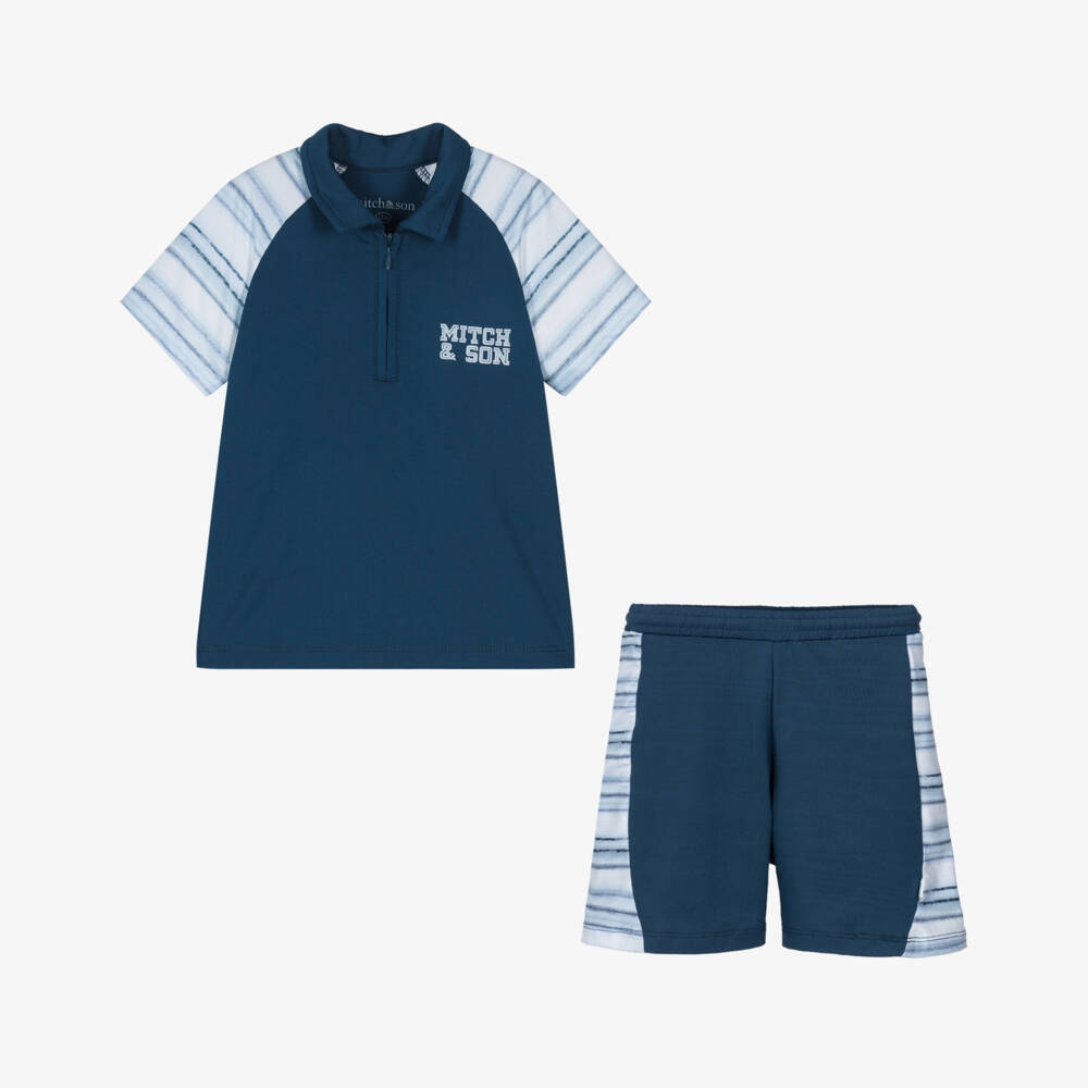 Mitch & Son-Navy Blue Stripe Ensemble for Boys | Childrensalon Outlet