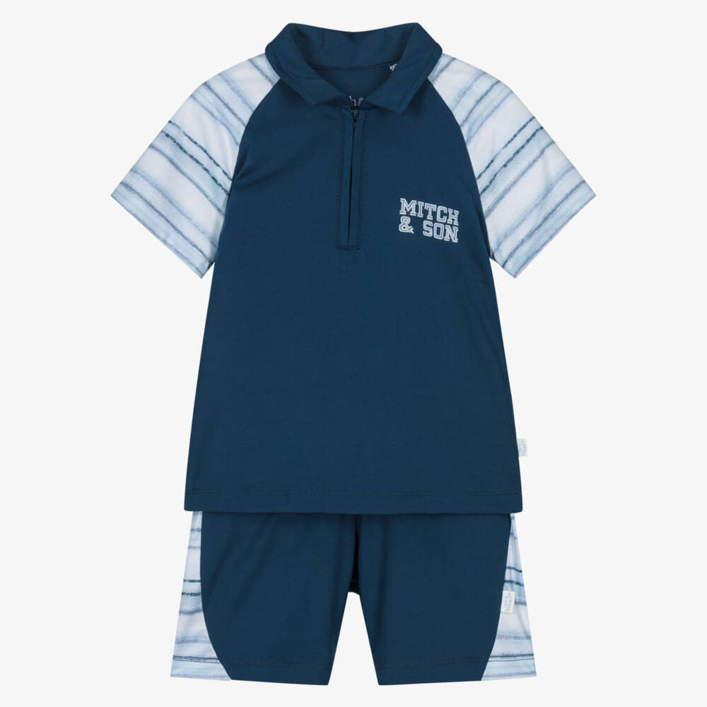 Mitch & Son-Синий полосатый ансамбль для мальчиков | Childrensalon Outlet