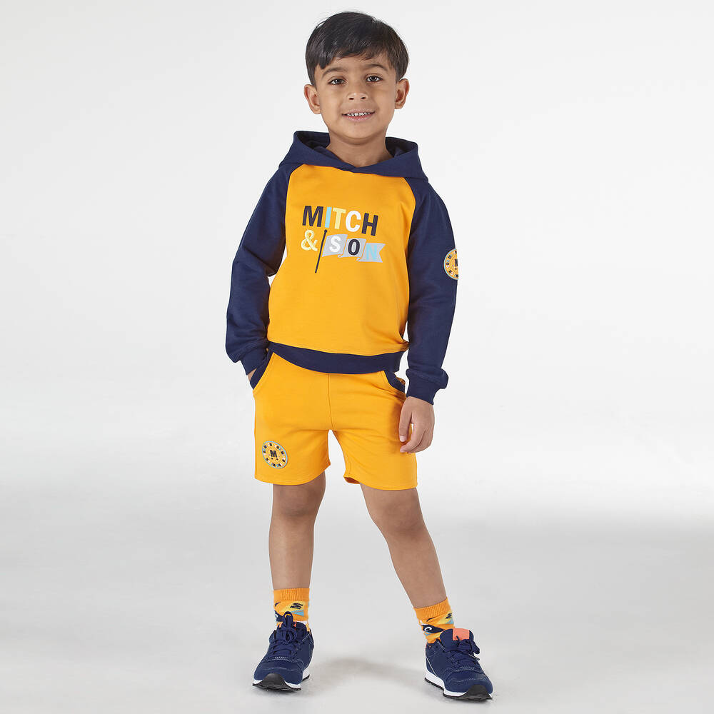 Mitch & Son-Orange & Blue Shorts Tracksuit | Childrensalon Outlet