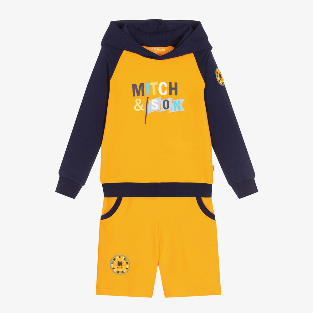 Mitch & Son - Orange & Blue Shorts Tracksuit | Childrensalon