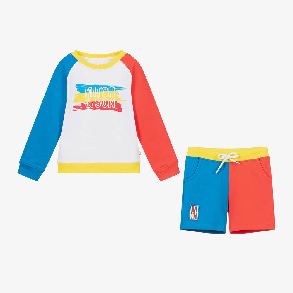 Mitch & Son-Red & Blue Jersey Tracksuit | Childrensalon Outlet