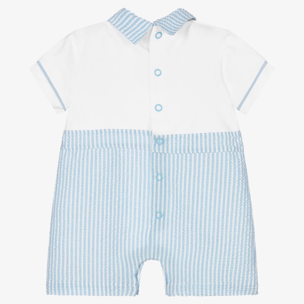 Mitch & Son-تبّان قطن جيرسي مقلم لون أبيض وأزرق للمواليد | Childrensalon Outlet