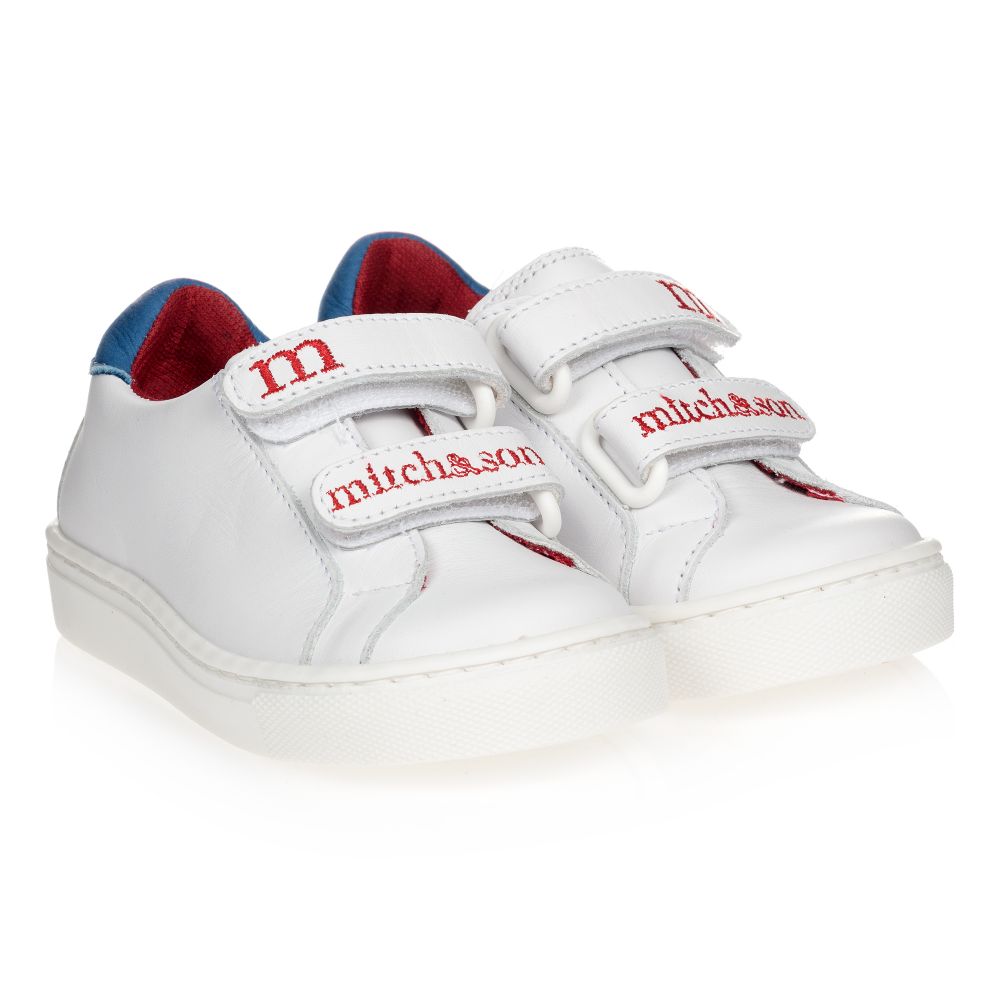 Mitch & Son - Sneaker mit Logo in Weiß und Blau | Childrensalon