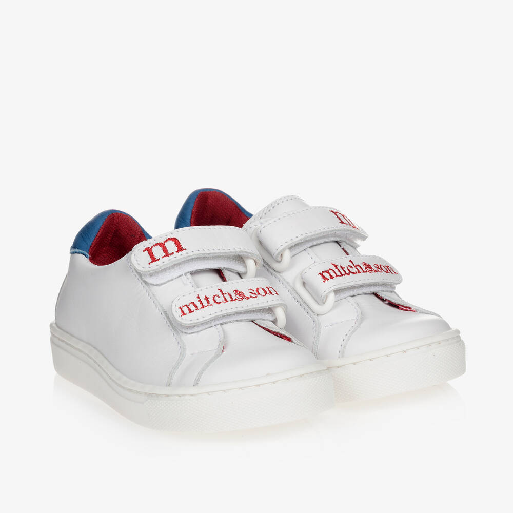Mitch & Son-Бело-голубые кроссовки с логотипом | Childrensalon Outlet