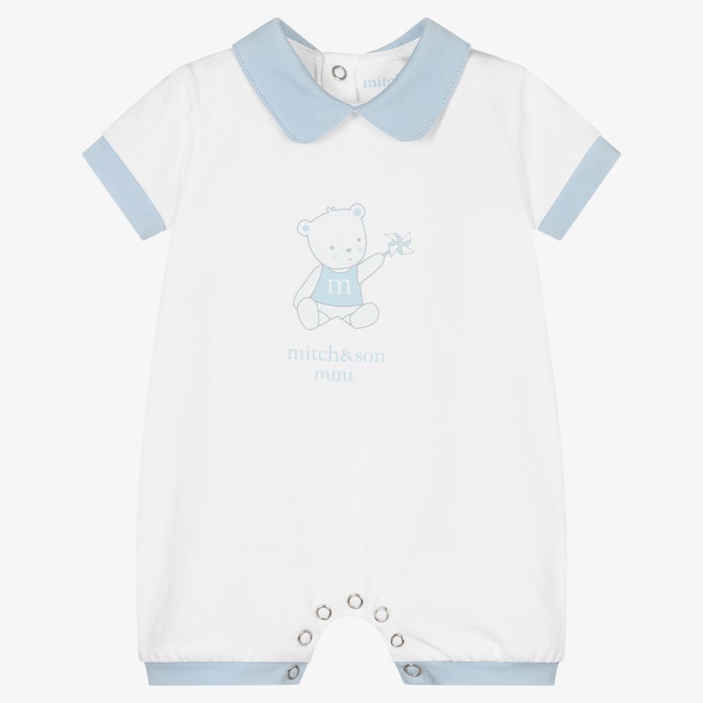 Mitch & Son - White Cotton Logo Shortie | Childrensalon