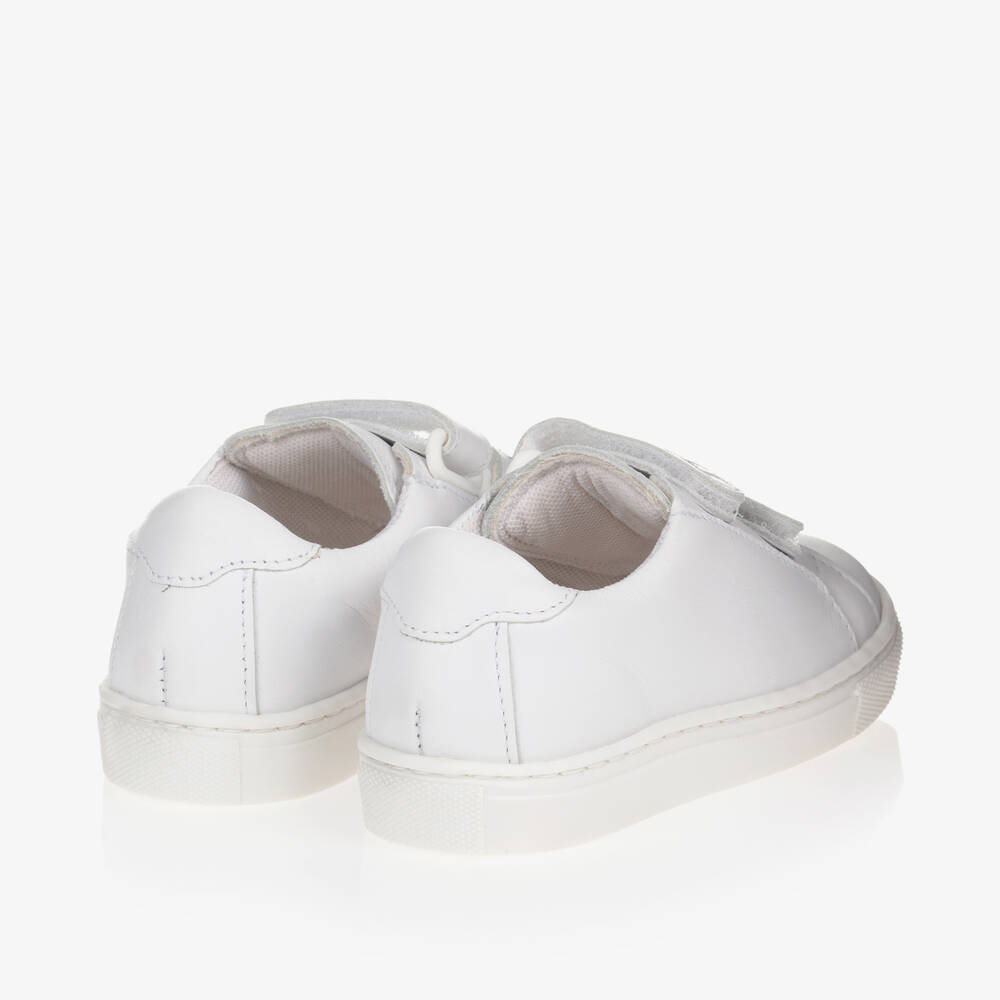 Mitch & Son-White Leather Logo Trainers | Childrensalon Outlet