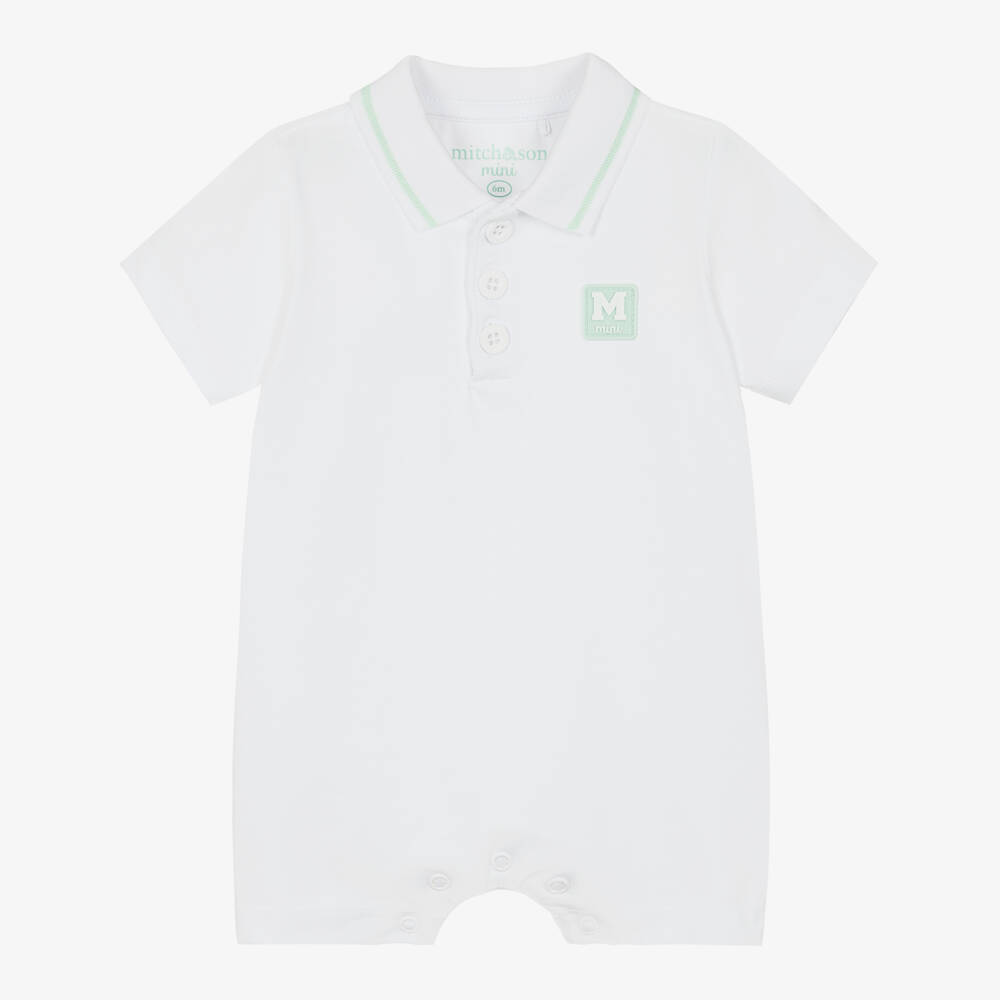 Mitch & Son-White & Mint Green Detailed Shorties | Childrensalon Outlet