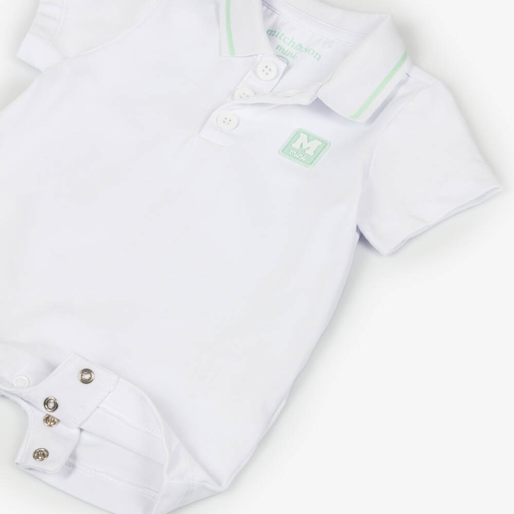 Mitch & Son-White & Mint Green Detailed Shorties | Childrensalon Outlet