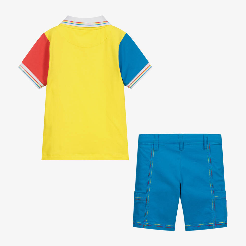 Mitch & Son-Yellow & Blue Shorts Set | Childrensalon Outlet
