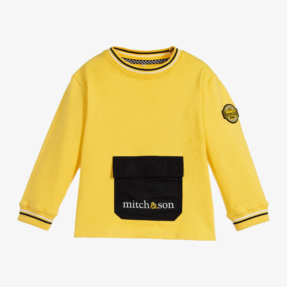 Mitch & Son-Yellow Cotton Sweatshirt | Childrensalon Outlet