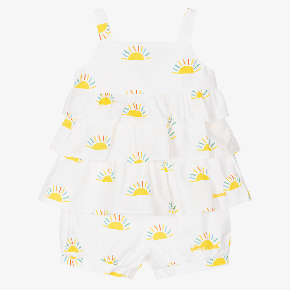 Mitty James - Белый топ и шорты с солнышками для малышек | Childrensalon
