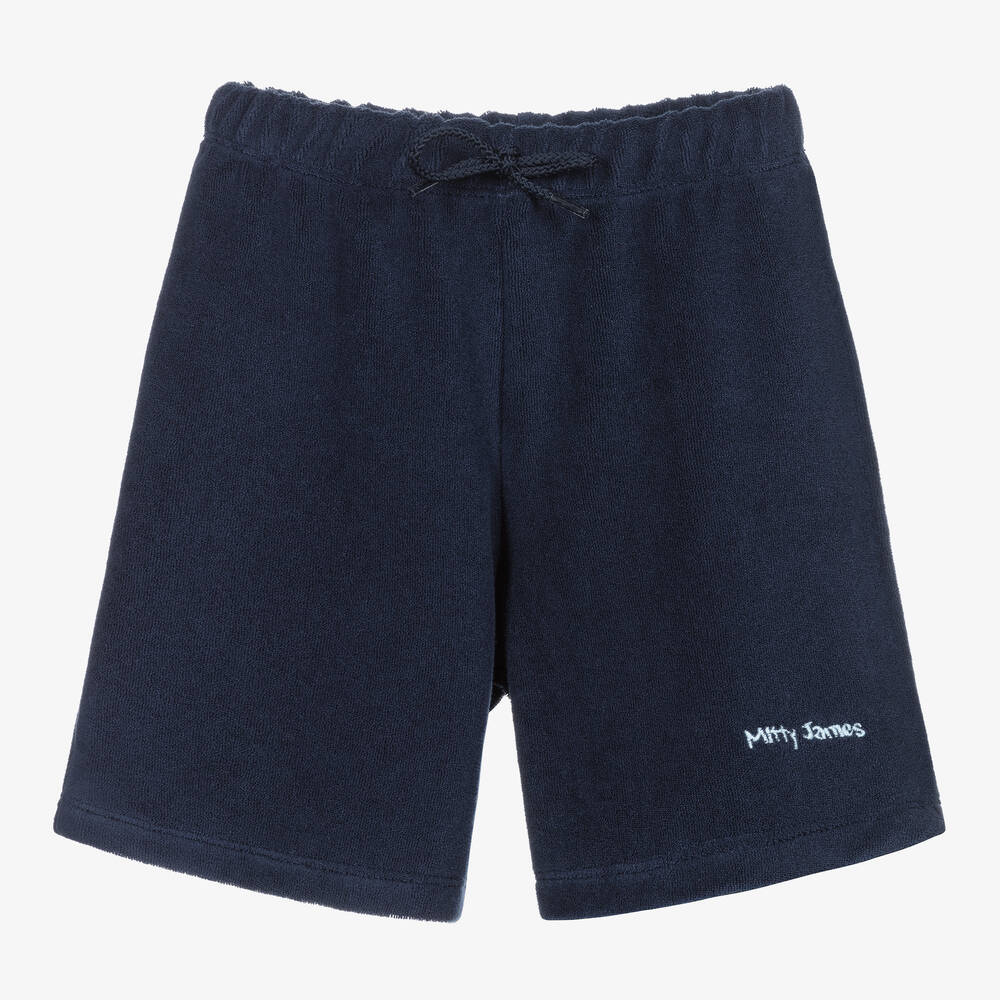 Mitty James - Blue Cotton Towelling Shorts | Childrensalon