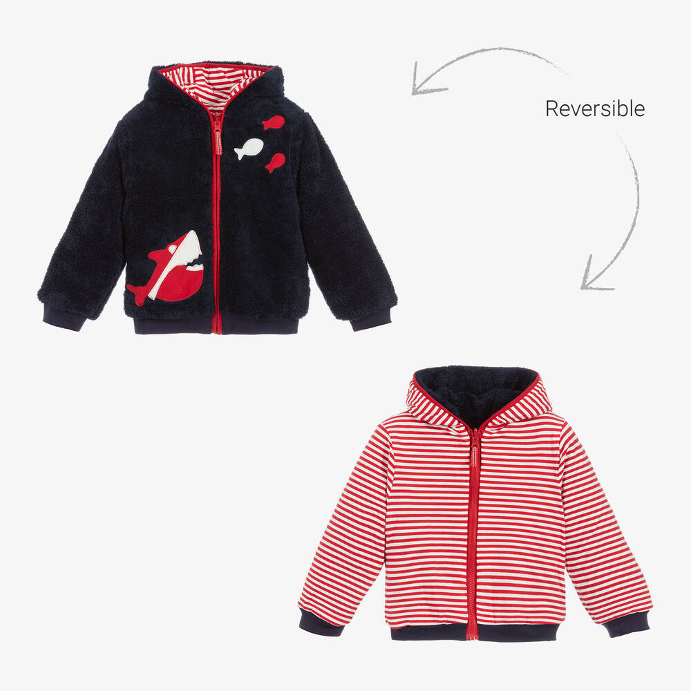 Mitty James - Blue & Red Reversible Zip-Up Top | Childrensalon