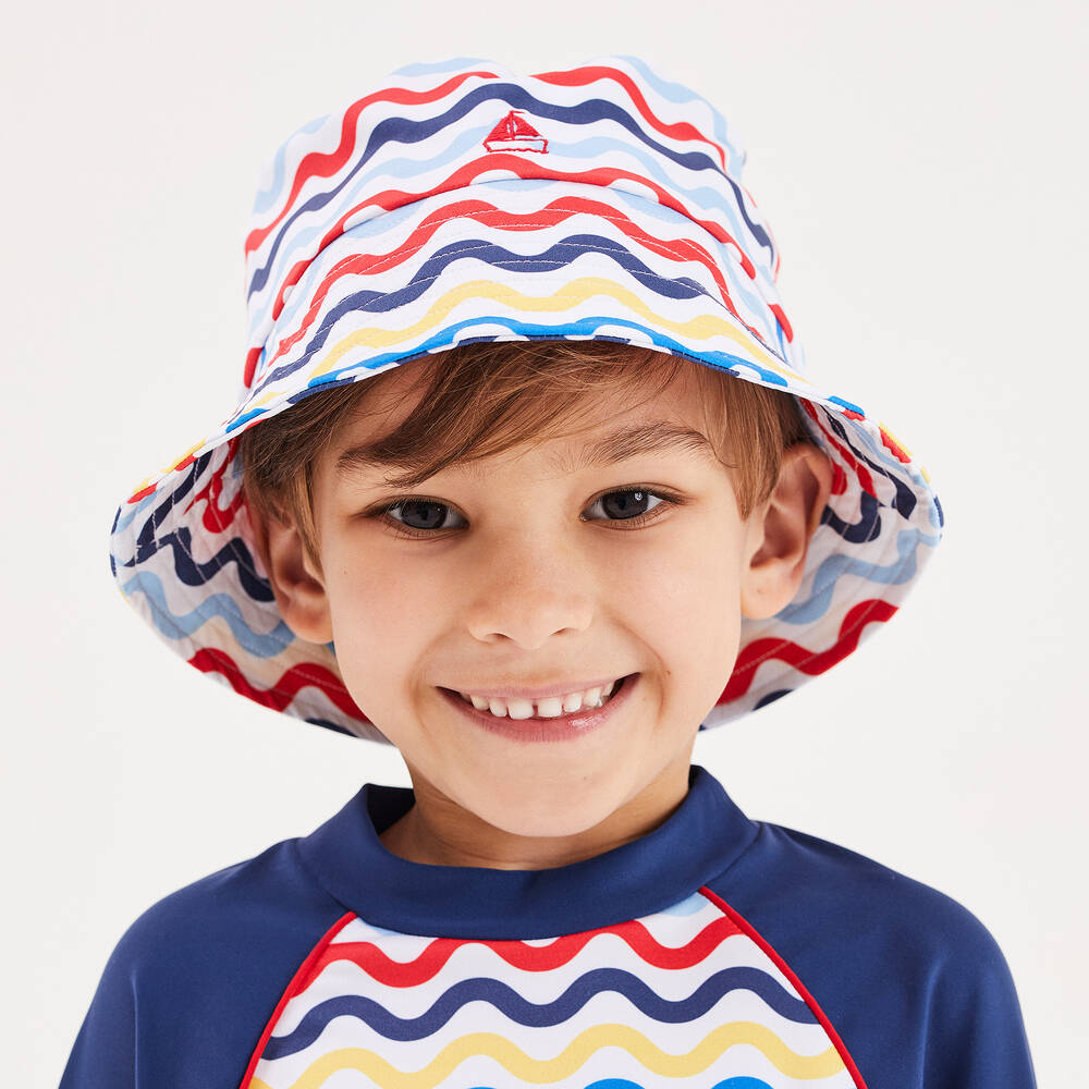 Mitty James-Сине-красная панама в волнистую полоску (UPF50+) | Childrensalon Outlet