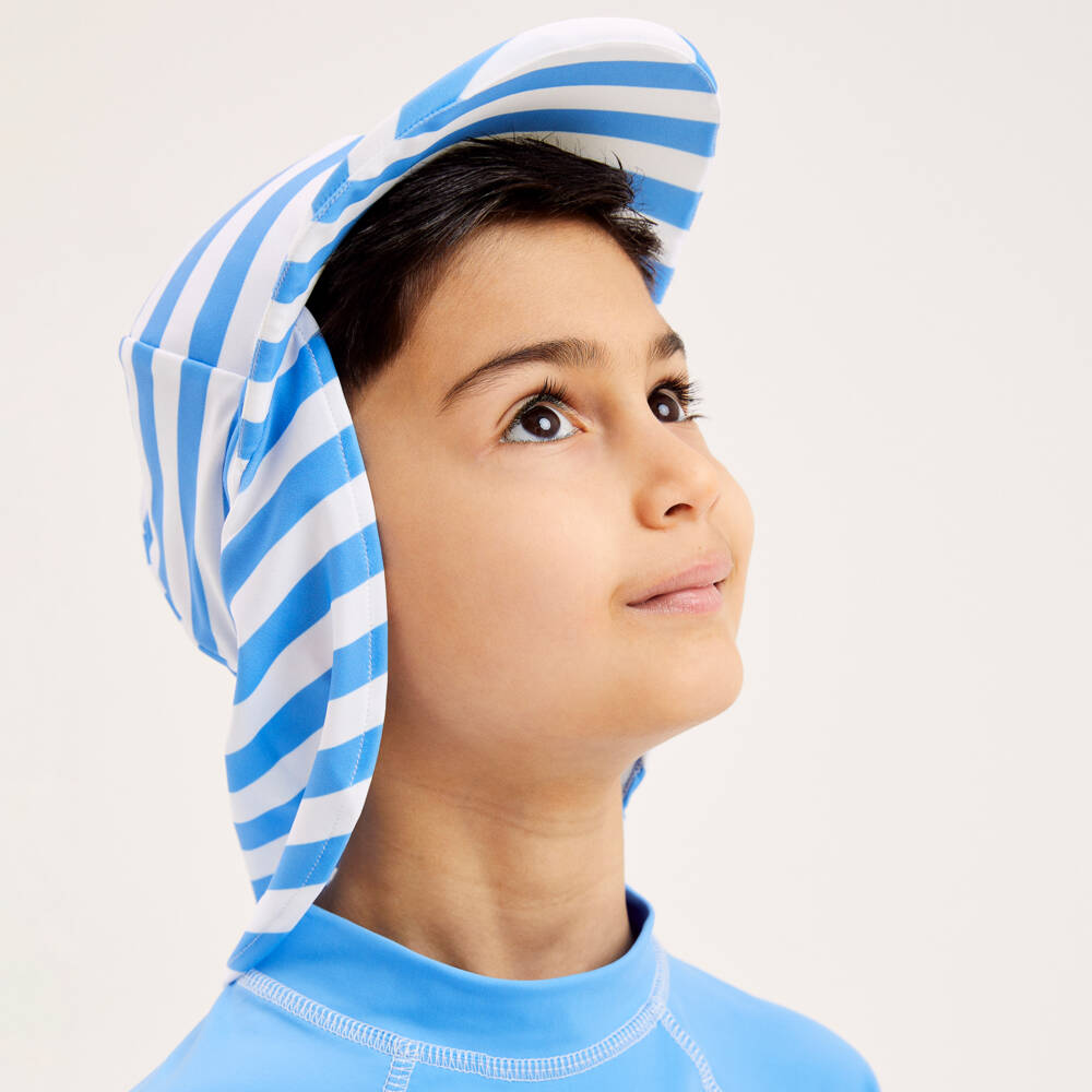 Mitty James-Blue Striped Sun Protection Hat | Childrensalon Outlet