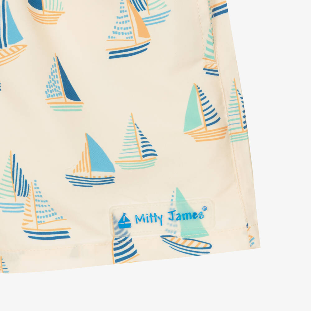 Mitty James-Boys Beige Boat Patterned Trunks | Childrensalon Outlet