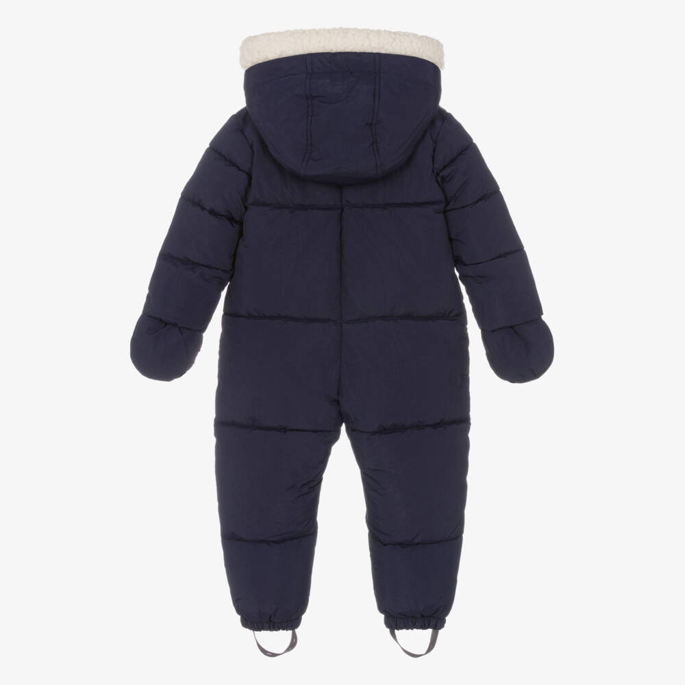 Mitty James-Boys Blue Quilted Winter Jumpsuit | Childrensalon Outlet
