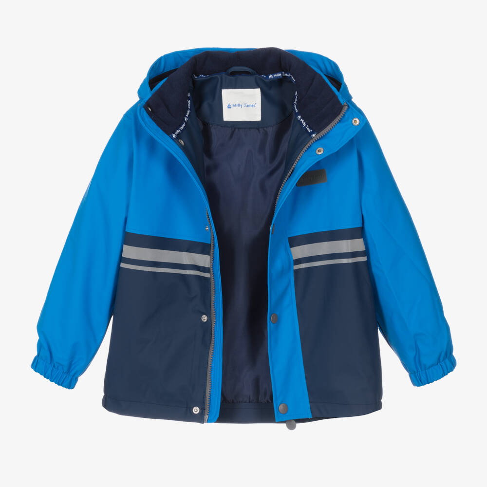 Mitty James-Boys Blue Rainproof Jacket | Childrensalon Outlet