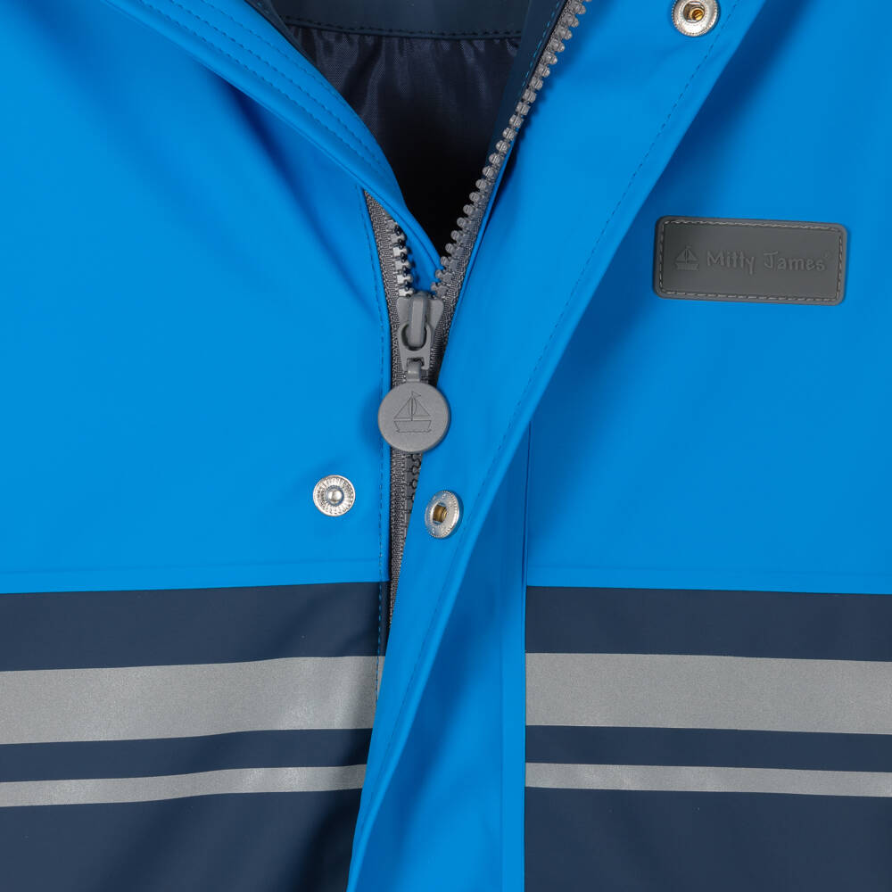 Mitty James-Boys Blue Rainproof Jacket | Childrensalon Outlet