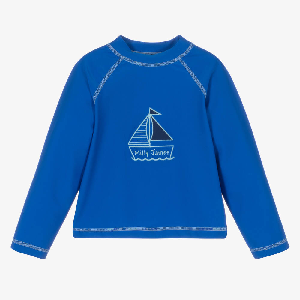 Mitty James-Boys Blue Sun Guard Swim Shirt | Childrensalon Outlet