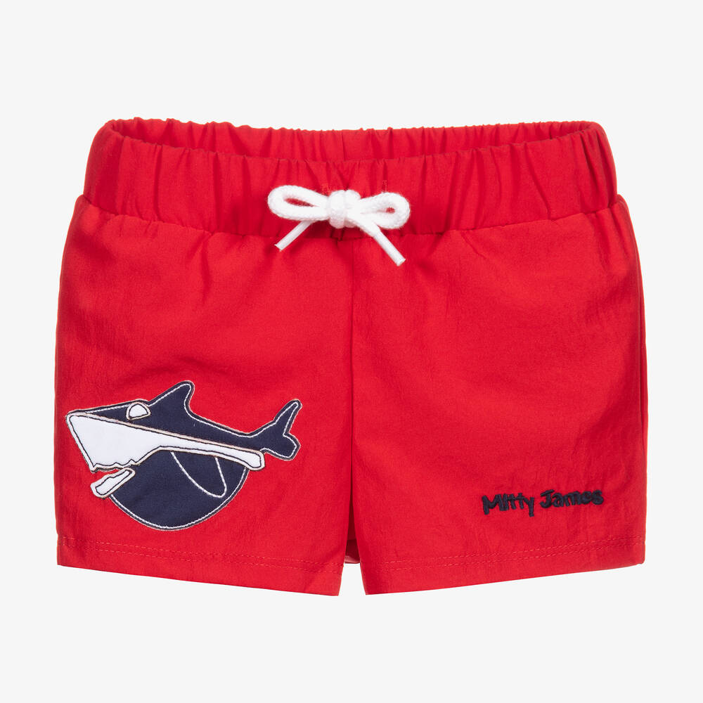 Mitty James - Красные плавки-шорты с акулами для мальчиков (UPF50+) | Childrensalon