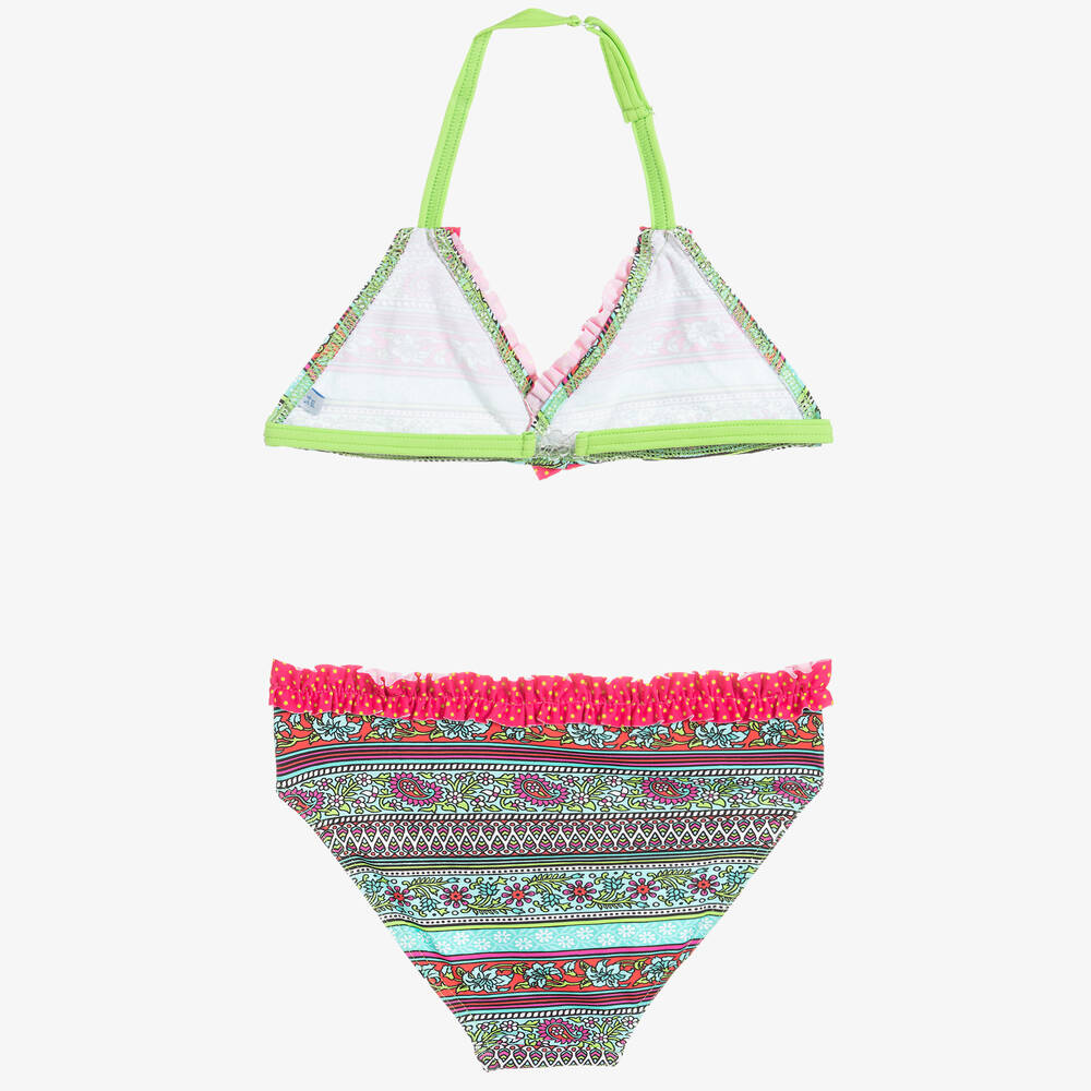 Mitty James-Girls Blue Floral & Paisley Bikini (UPF 50+) | Childrensalon Outlet