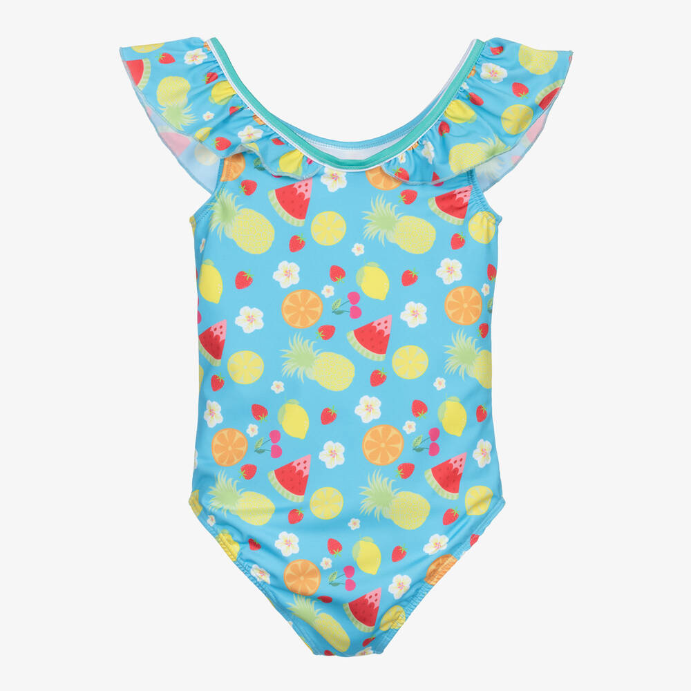 Mitty James-Голубой купальник с фруктами и цветами для девочек | Childrensalon Outlet