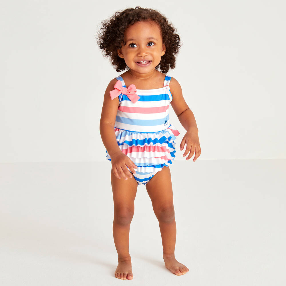 Mitty James-Купальник в розово-голубую полоску | Childrensalon Outlet