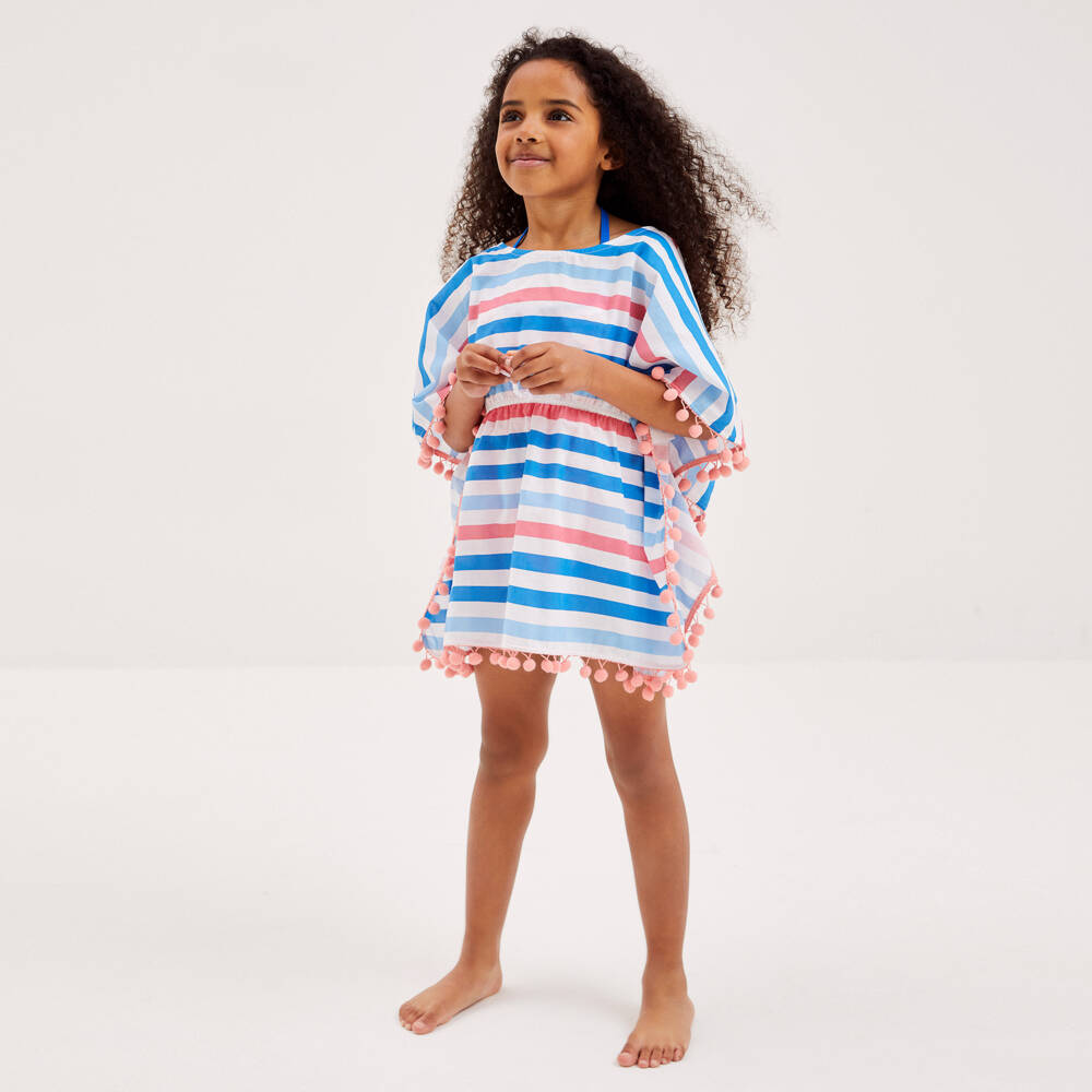 Mitty James-Girls Cotton Kaftan in Stripes | Childrensalon Outlet