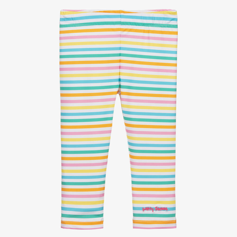 Mitty James - Girls Green Striped Swim Leggings | Childrensalon