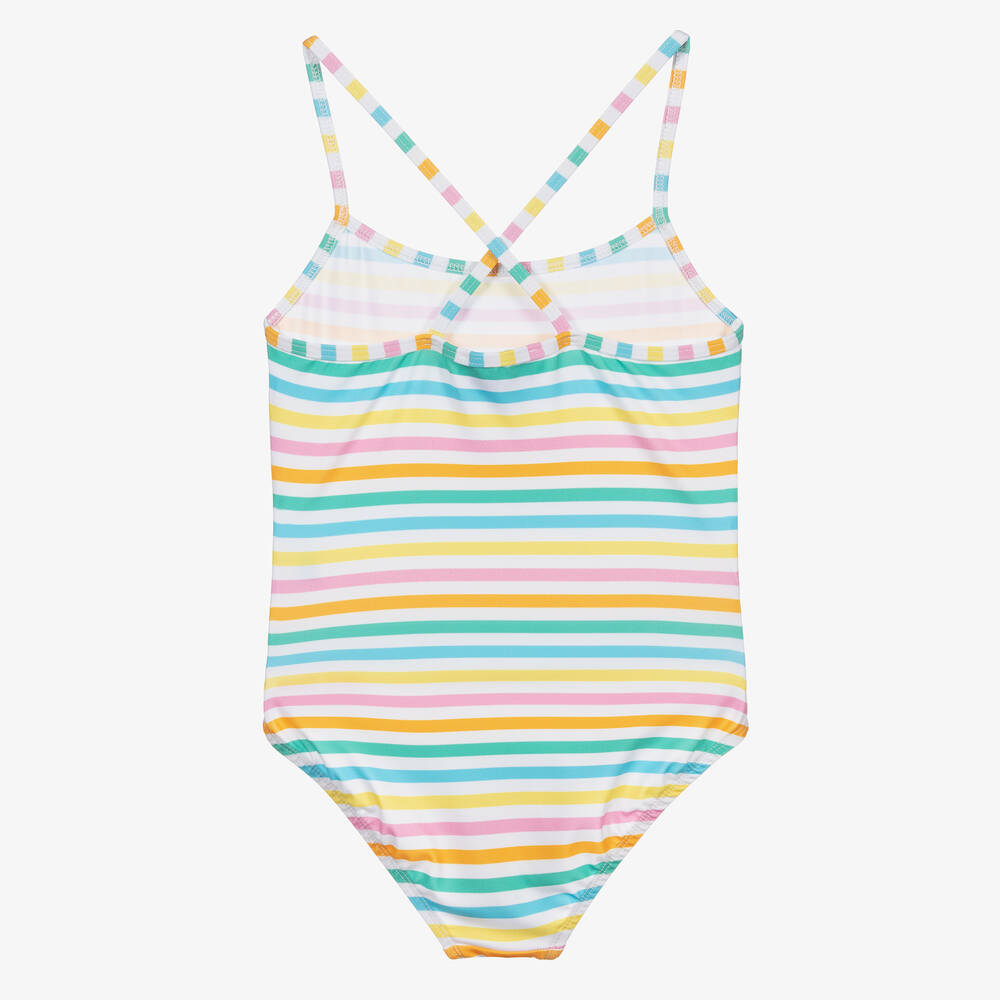 Mitty James-Купальник для девочек в розово-зеленую полоску | Childrensalon Outlet