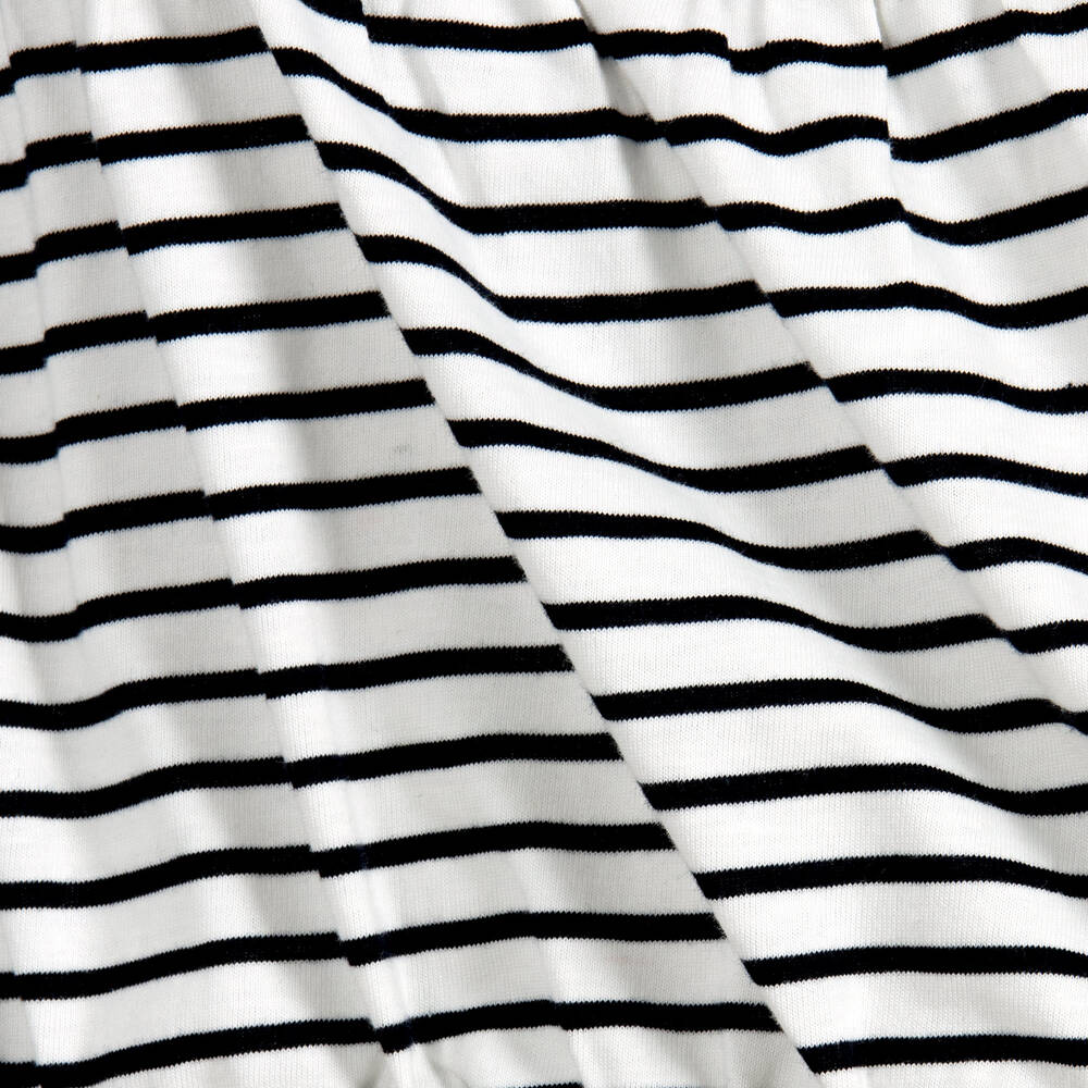 Mitty James-Girls Navy Blue Stripe Cotton Playsuit | Childrensalon Outlet