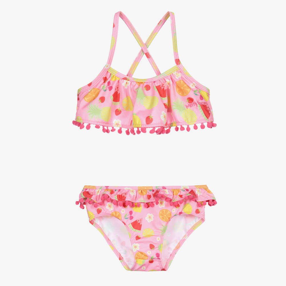 Mitty James - Girls Pink Fruits & Flowers Bikini (UPF 50+) | Childrensalon