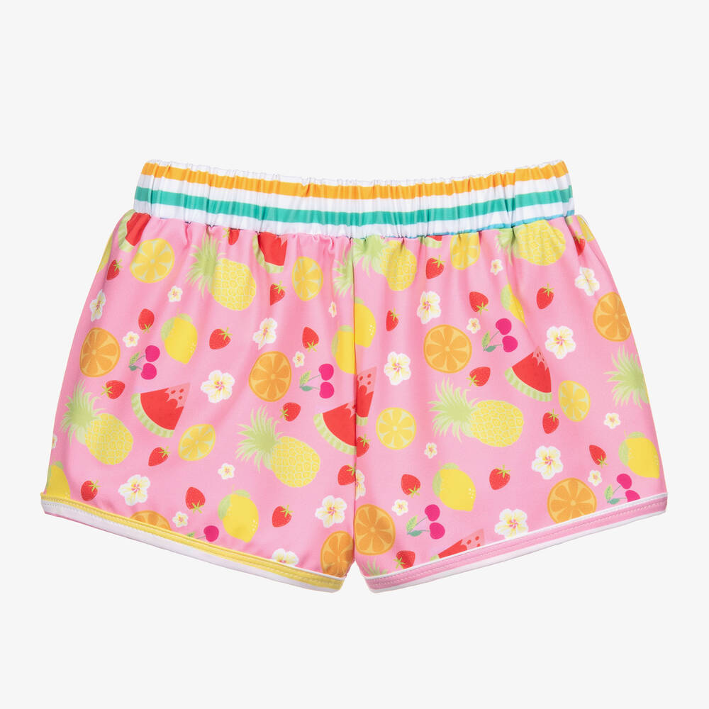Mitty James-Розовые плавки-шорты с фруктами для девочек (UPF50+) | Childrensalon Outlet