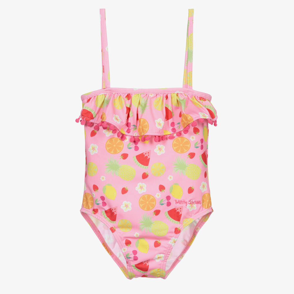 Mitty James - Maillot de bain rose fruits et fleurs fille | Childrensalon