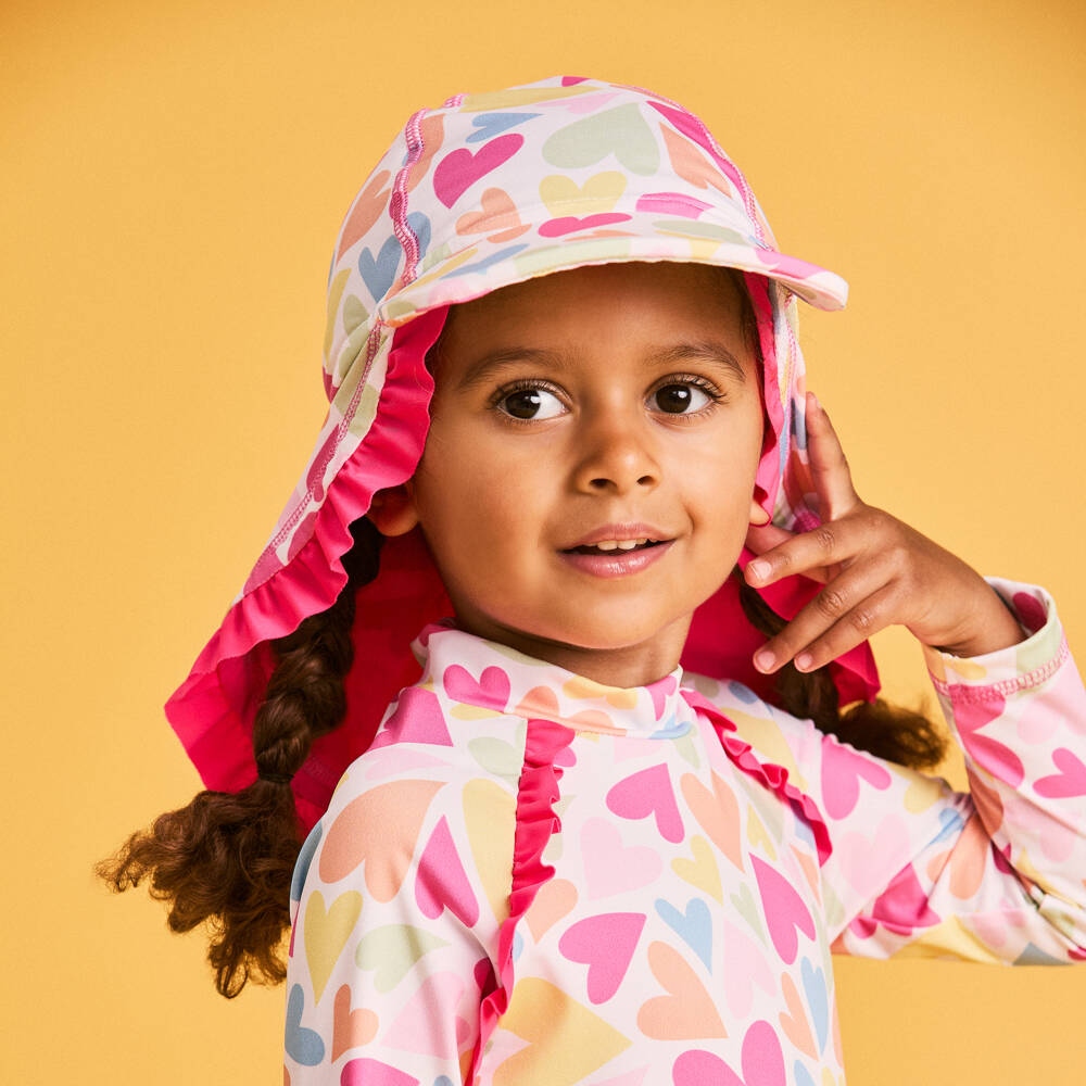 Mitty James-Розовая шляпа с сердечками для девочек | Childrensalon Outlet