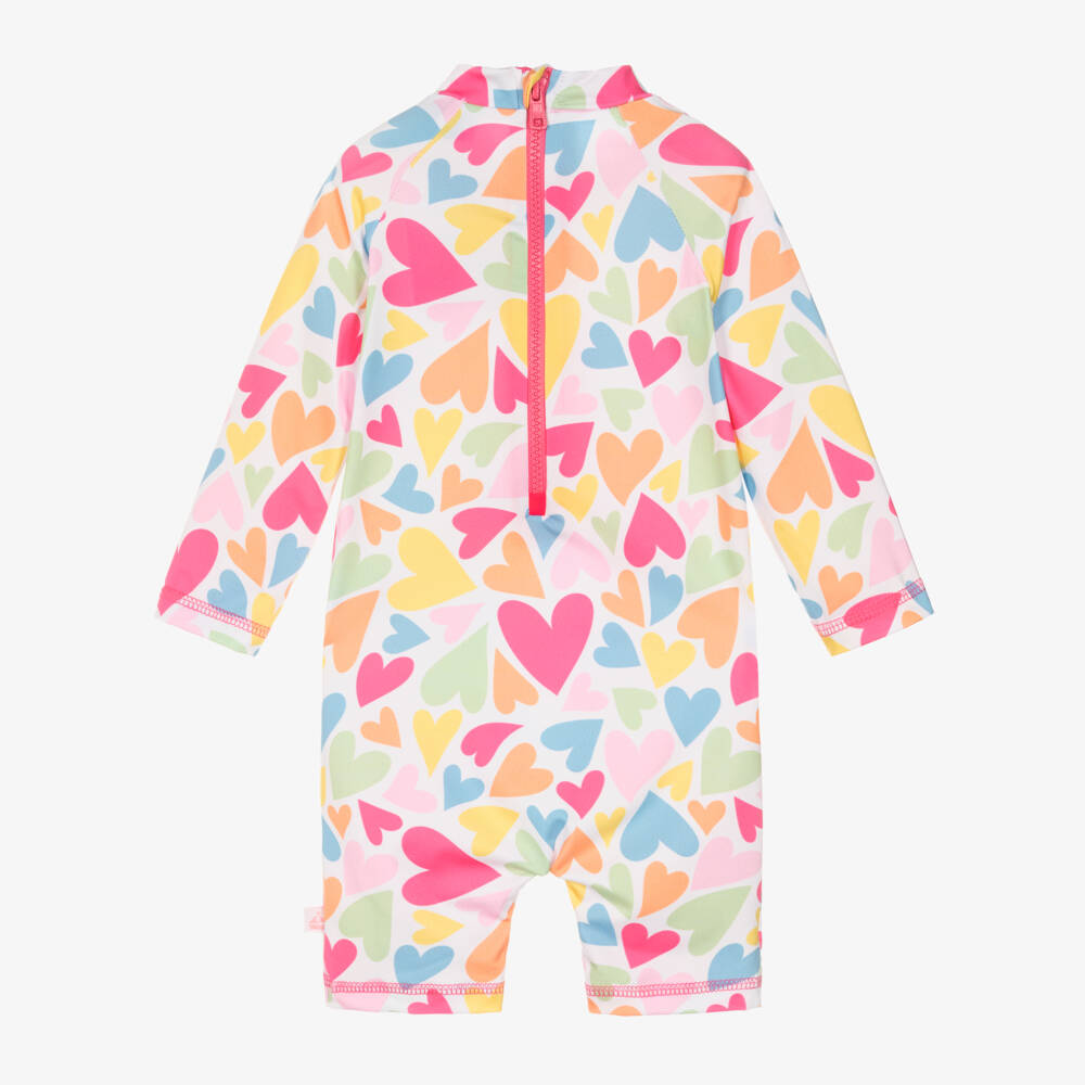 Mitty James-Girls Pink Heart Sun Swimsuit | Childrensalon Outlet