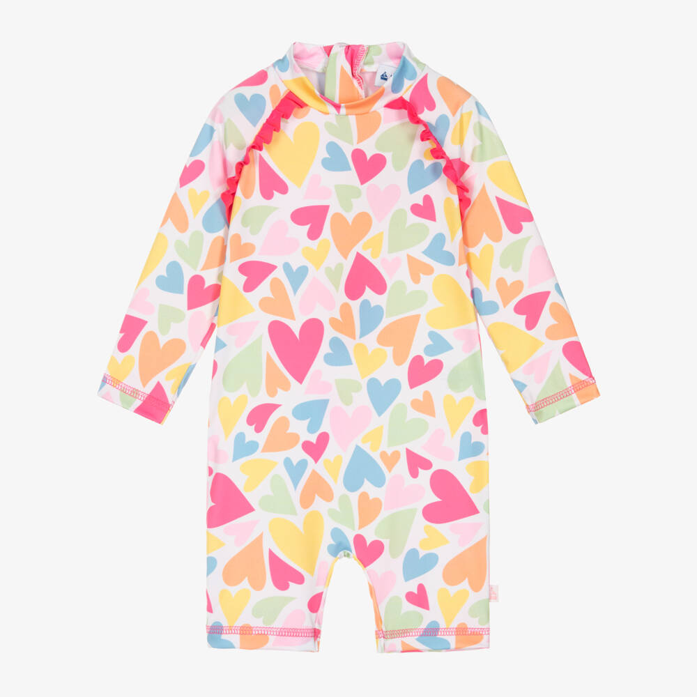 Mitty James-Girls Pink Heart Sun Swimsuit | Childrensalon Outlet