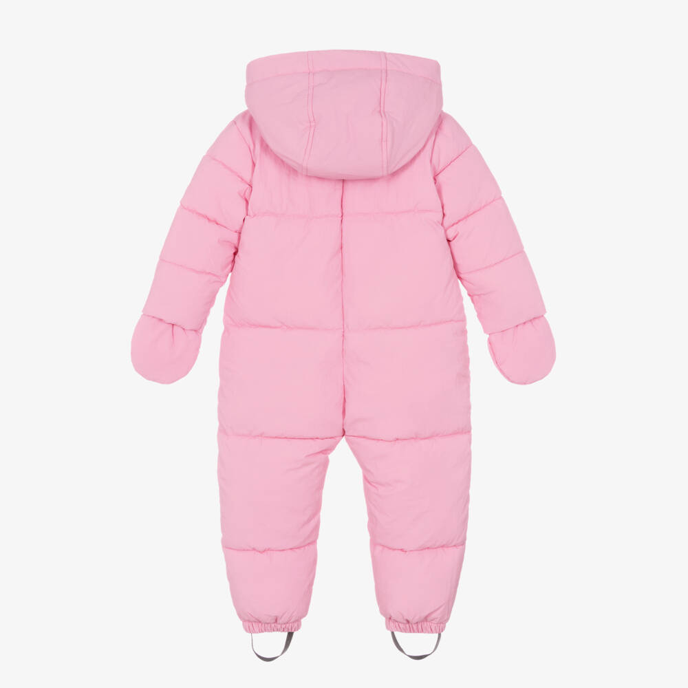 Mitty James-Girls Pink Quilted Winter Snowsuit | Childrensalon Outlet