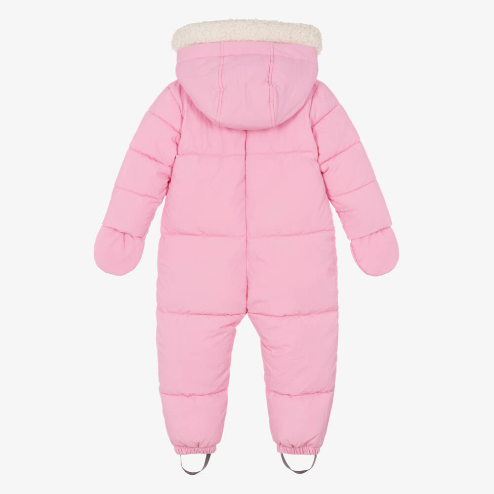Mitty James-Girls Pink Quilted Winter Snowsuit | Childrensalon Outlet