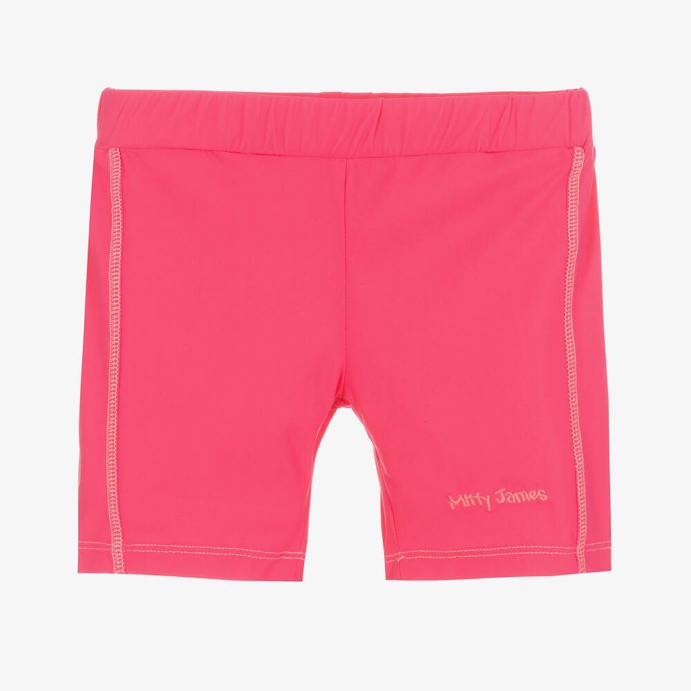 Mitty James - Girls Pink Swim Shorts (UPF 50+) | Childrensalon